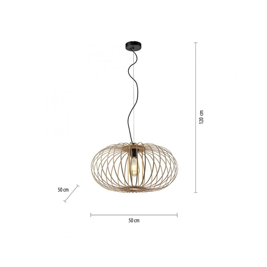 Leuchten Direkt 11409-79 - Luster na sajli RACOON 1xE27/40W/230V bambus