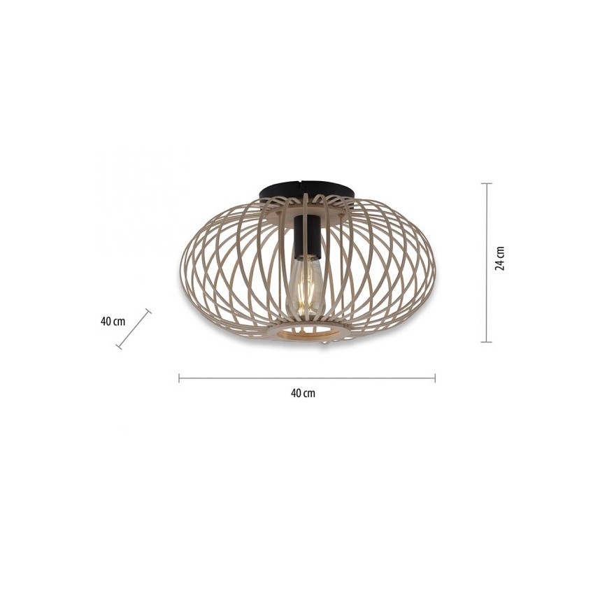 Leuchten Direkt 11410-79 - Nadgradni luster RACOON 1xE27/40W/230V pr. 40 cm bambus