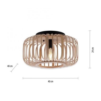 Leuchten Direkt 11412-79 - Nadgradni luster RACOON 1xE27/40W/230V pr. 40 cm bambus