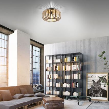 Leuchten Direkt 11412-79 - Stropna lampa RACOON 1xE27/40W/230V promjer 40 cm bambus
