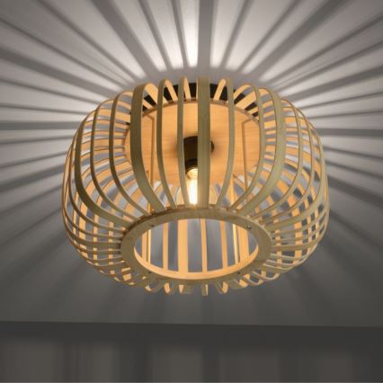 Leuchten Direkt 11412-79 - Stropna lampa RACOON 1xE27/40W/230V promjer 40 cm bambus
