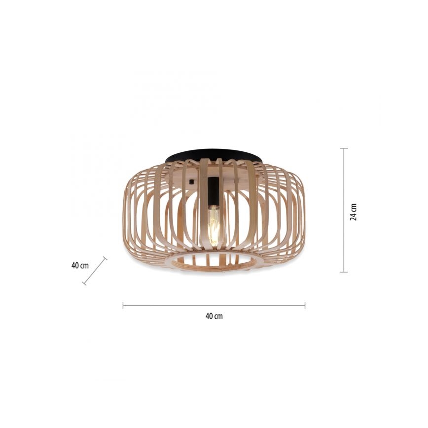 Leuchten Direkt 11412-79 - Stropna lampa RACOON 1xE27/40W/230V promjer 40 cm bambus
