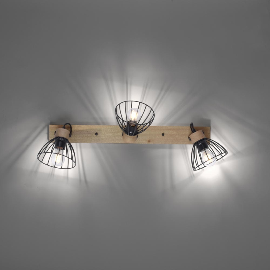 Leuchten Direkt 11418-18 - Ugradbena svjetiljka LAMI 3xE27/25W/230V akacija/metal