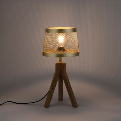 Leuchten Direkt 11423-60 - Stolna lampa FREDERIK 1xE27/60W/230V mangovac