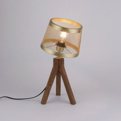 Leuchten Direkt 11423-60 - Stolna lampa FREDERIK 1xE27/60W/230V mangovac