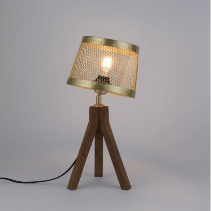 Leuchten Direkt 11423-60 - Stolna lampa FREDERIK 1xE27/60W/230V mangovac