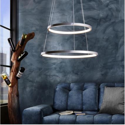 Leuchten Direkt 11525-21 - LED Luster na lancu CIRCLE 1xLED/15W/230V + LED/25W