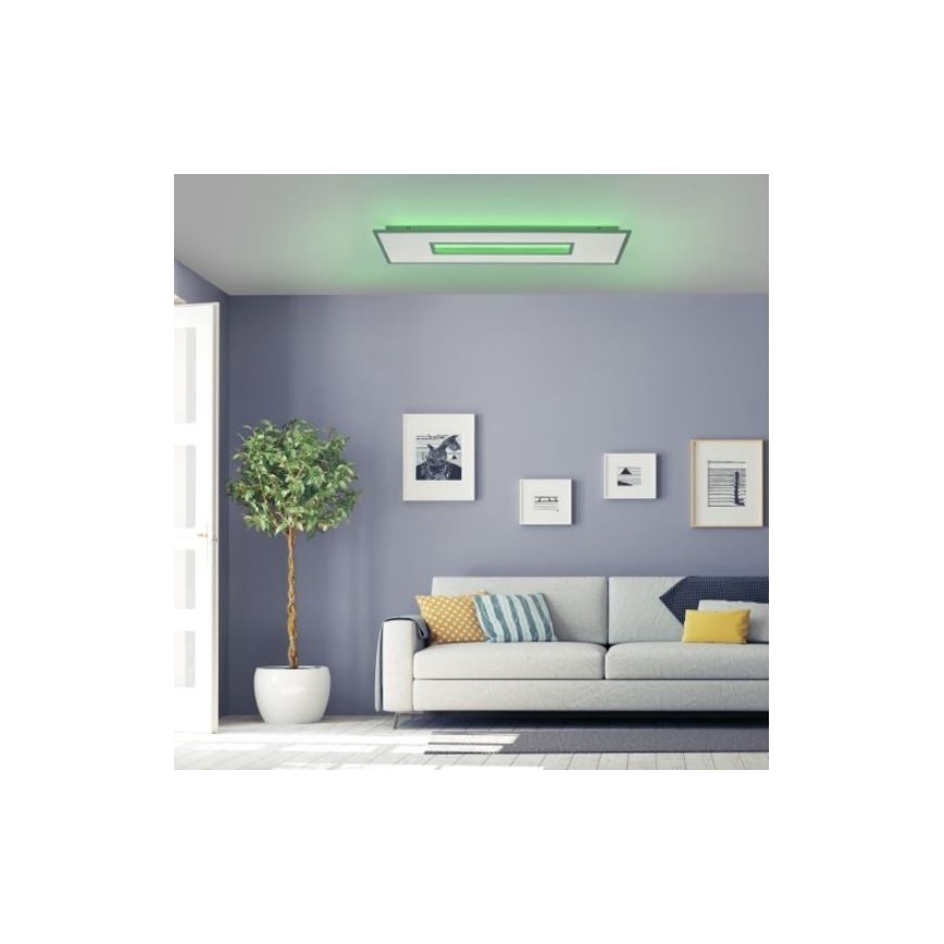 Leuchten Direkt 11646-16 - LED RGB Prigušiva stropna svjetiljka RECESS 1xLED/41W/230V + 1xLED/7,5W + daljinski upravljač