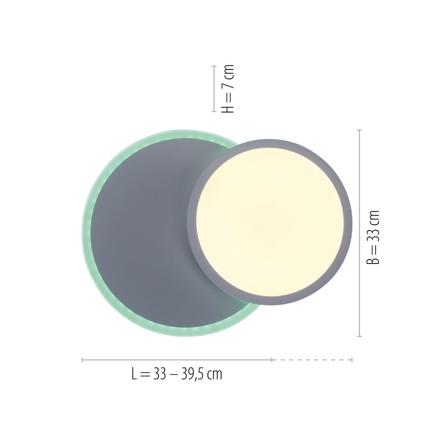 Leuchten Direkt 11662-16 - LED RGB Prigušiva stropna svjetiljka ARENDA LED/21W/230V + daljinski upravljač