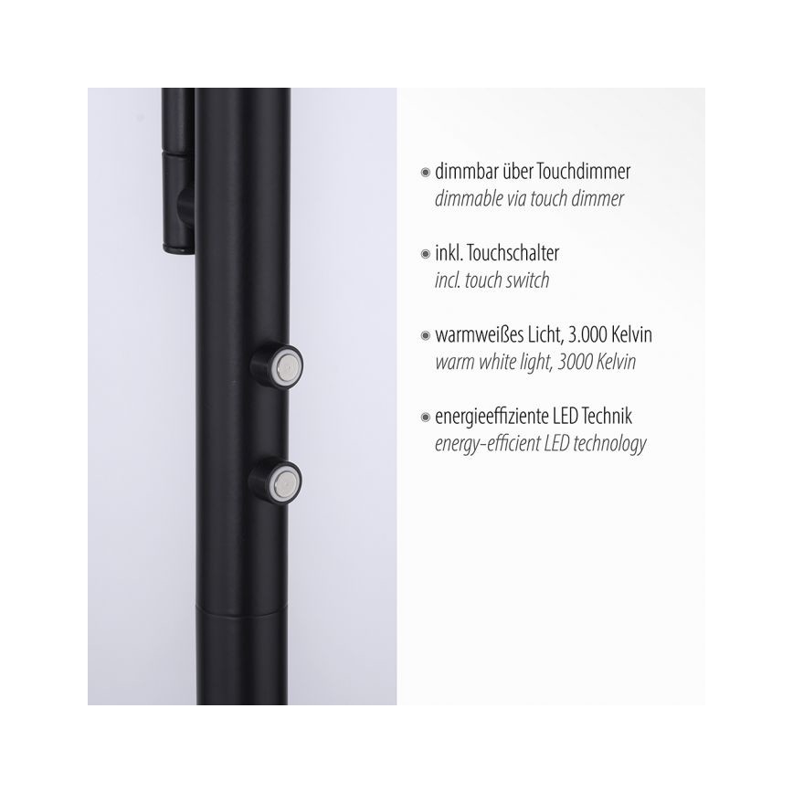 Leuchten Direkt 11710-18 - LED Prigušiva podna lampa HANS LED/21,5W/230V + LED/4W