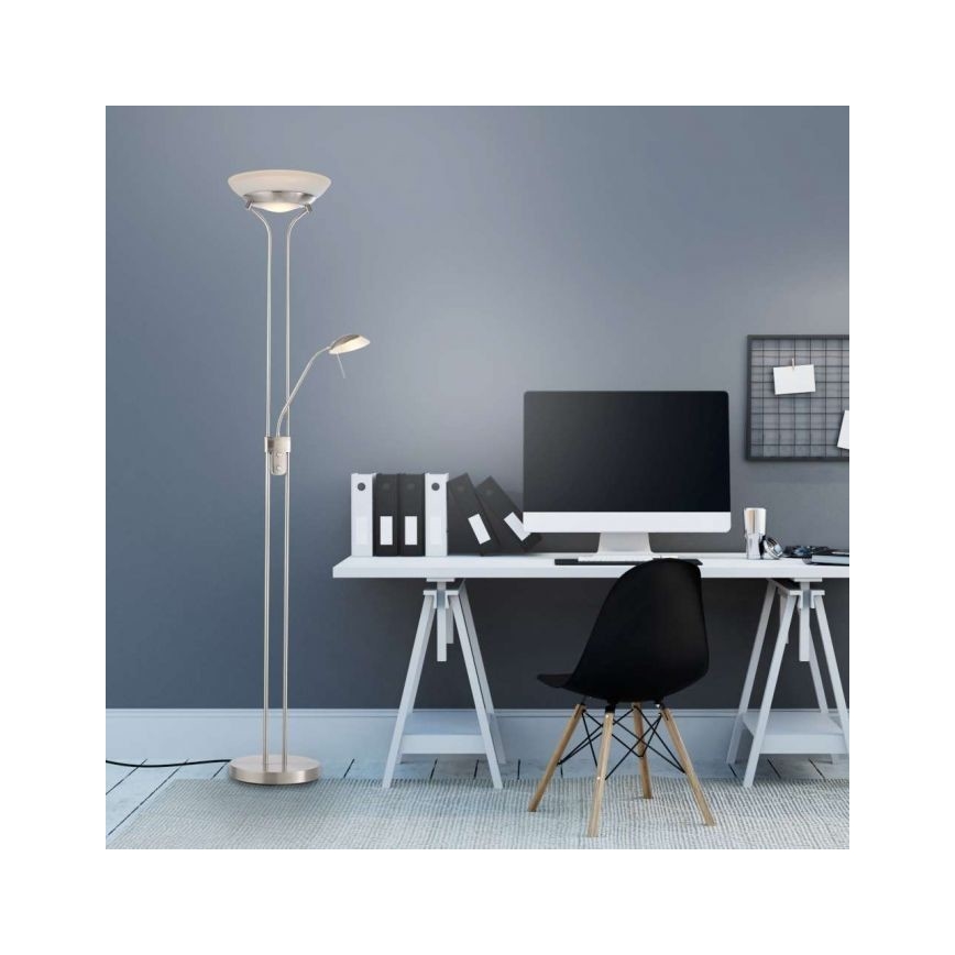 Leuchten Direkt 11730-55 - LED Prigušiva podna lampa ZAHARA LED/16W/230V + LED/5W
