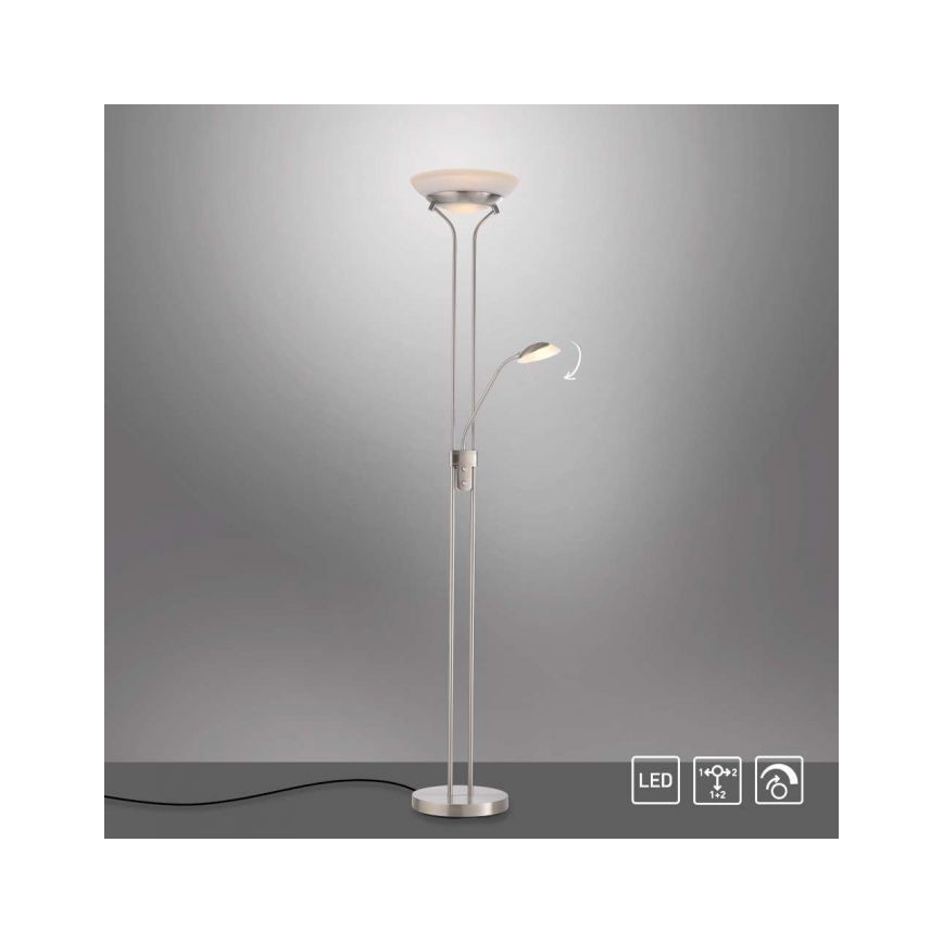 Leuchten Direkt 11730-55 - LED Prigušiva podna lampa ZAHARA LED/16W/230V + LED/5W