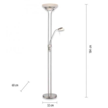 Leuchten Direkt 11730-55 - LED Prigušiva podna lampa ZAHARA LED/16W/230V + LED/5W