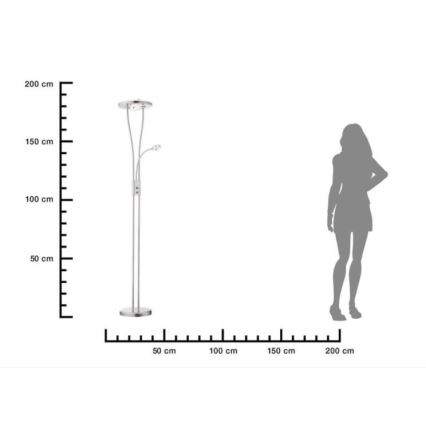 Leuchten Direkt 11778-55 - LED Prigušiva podna lampa HELIA LED/16,8W/230V + 2xLED/3,8W