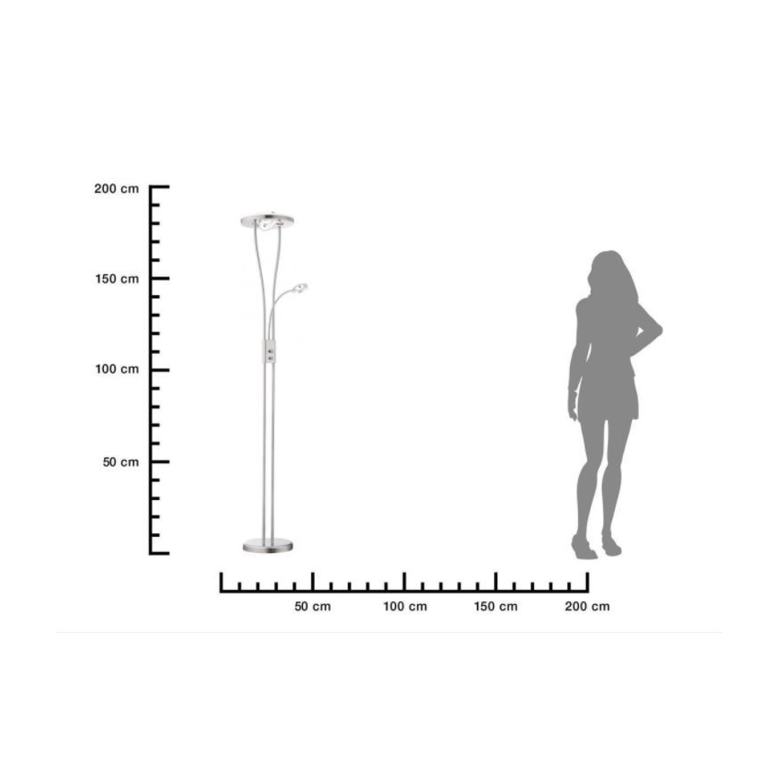 Leuchten Direkt 11778-55 - LED Prigušiva podna lampa HELIA LED/16,8W/230V + 2xLED/3,8W