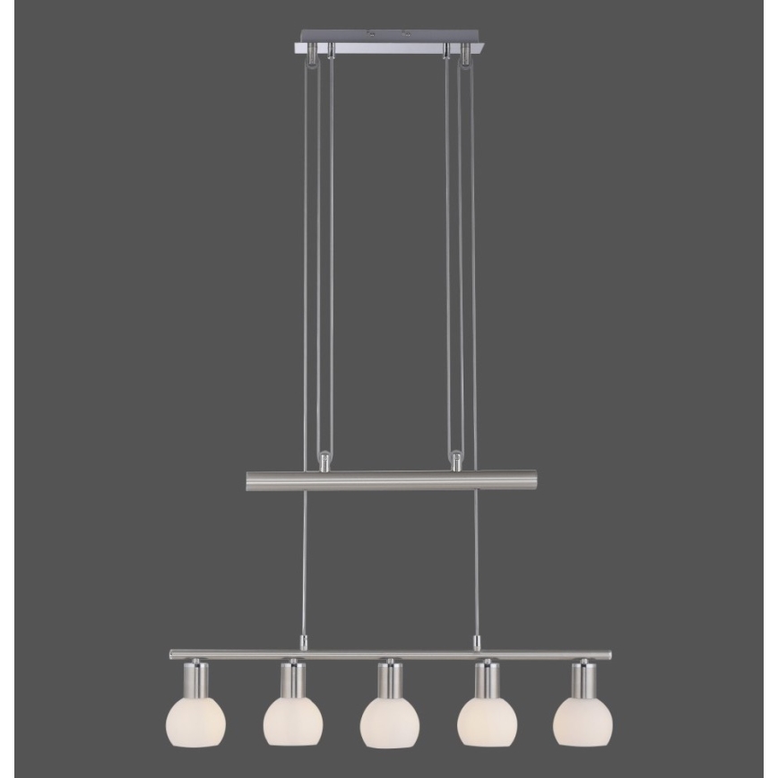 Leuchten Direkt 11939-55 - Luster na sajli BENEDIKT 5xE14/40W/230V