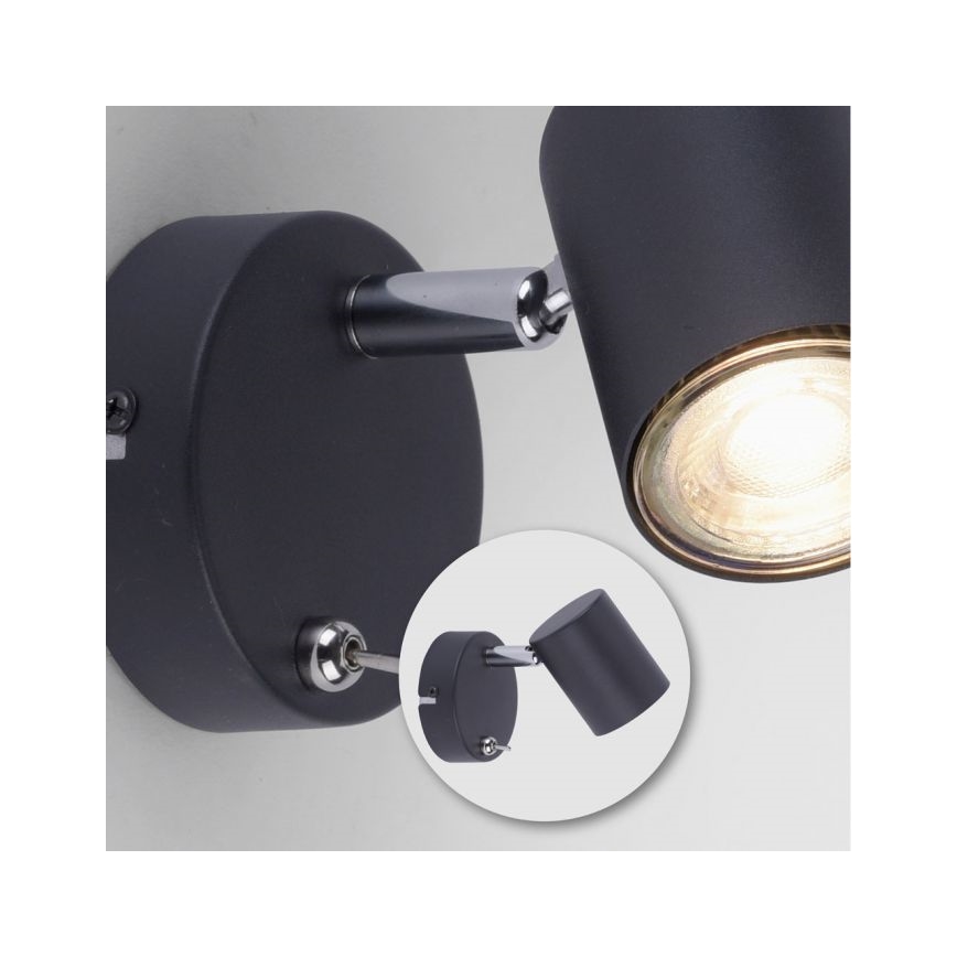 Leuchten Direkt 11941-13 - LED Zidna reflektorska svjetiljka TARIK 1xGU10/5W/230V crna