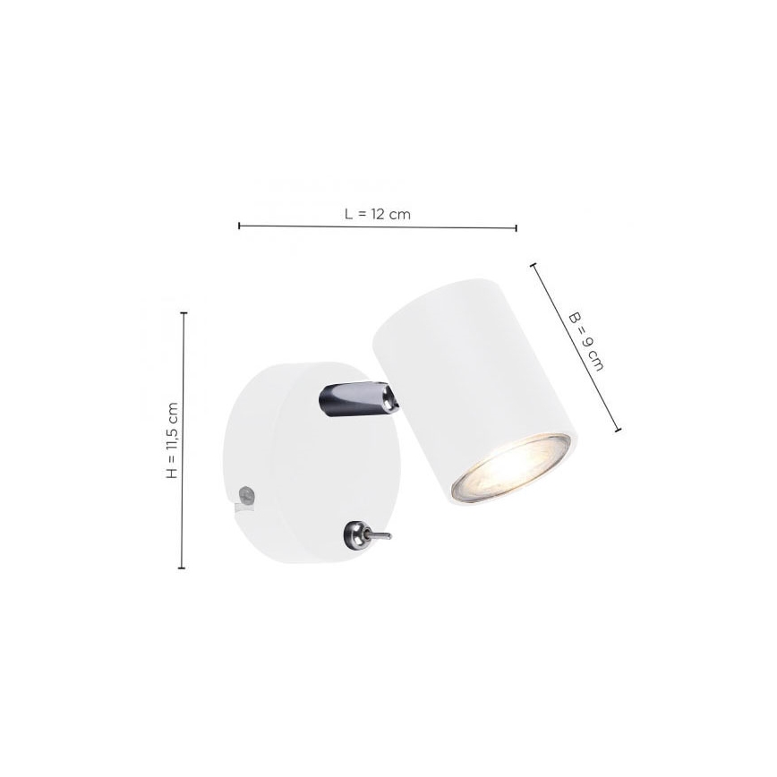 Leuchten Direkt 11941-16 - LED Zidna reflektorska svjetiljka TARIK 1xGU10/5W/230V bijela