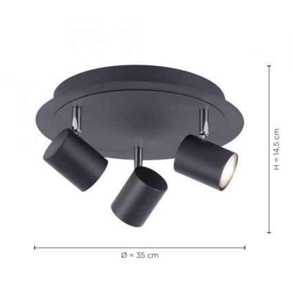 Leuchten Direkt 11943-13 - LED Reflektorska svjetiljka TARIK 3xGU10/5W/230V antracit