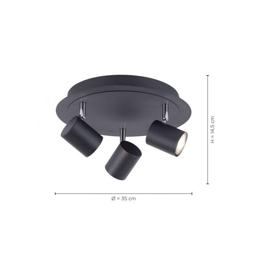Leuchten Direkt 11943-13 - LED Reflektorska svjetiljka TARIK 3xGU10/5W/230V antracit