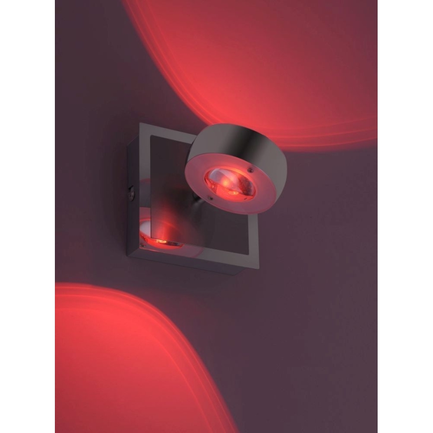Leuchten Direkt 12471-55 -LED RGBW Prigušiva zidna reflektorska svjetiljka OPTI LED/6W/230V 2700-5000K + daljinski upravljač