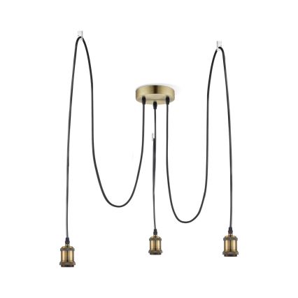 Leuchten Direkt 13571-60 - Luster na sajli DIY 3xE27/60W/230V pauk mesing