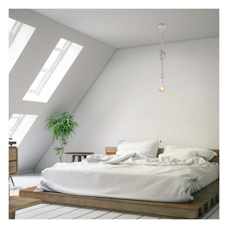 Leuchten Direkt 13572-16 - Luster na sajli DIY 1xE27/10W/230V bijela