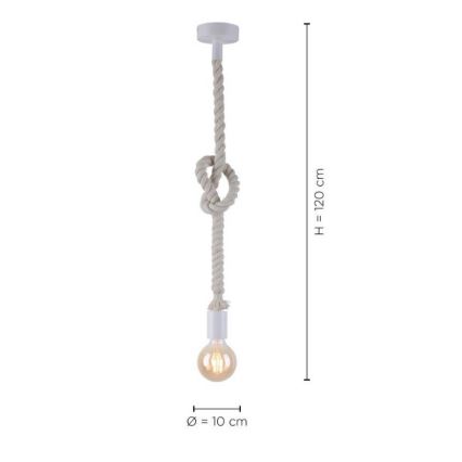 Leuchten Direkt 13572-16 - Luster na sajli DIY 1xE27/10W/230V bijela