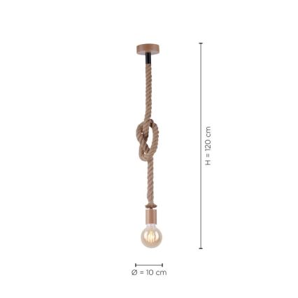 Leuchten Direkt 13572-79 - Luster na sajli DIY 1xE27/10W/230V smeđa