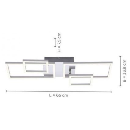 Leuchten Direkt 14030-55 - LED Nadgradni luster IVEN 2xLED/12W/230V + 2xLED/5,5W