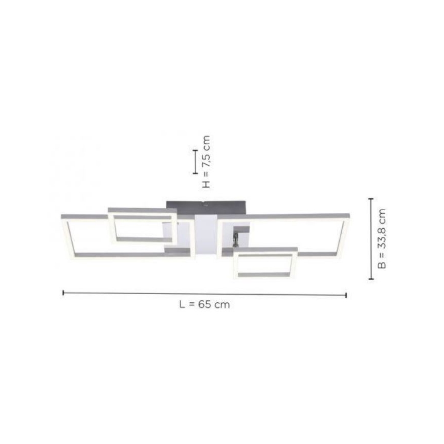 Leuchten Direkt 14030-55 - LED Nadgradni luster IVEN 2xLED/12W/230V + 2xLED/5,5W