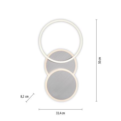 Leuchten Direkt 14116-55 - LED Stropna svjetiljka SEVENT LED/25,5W/230V mat krom