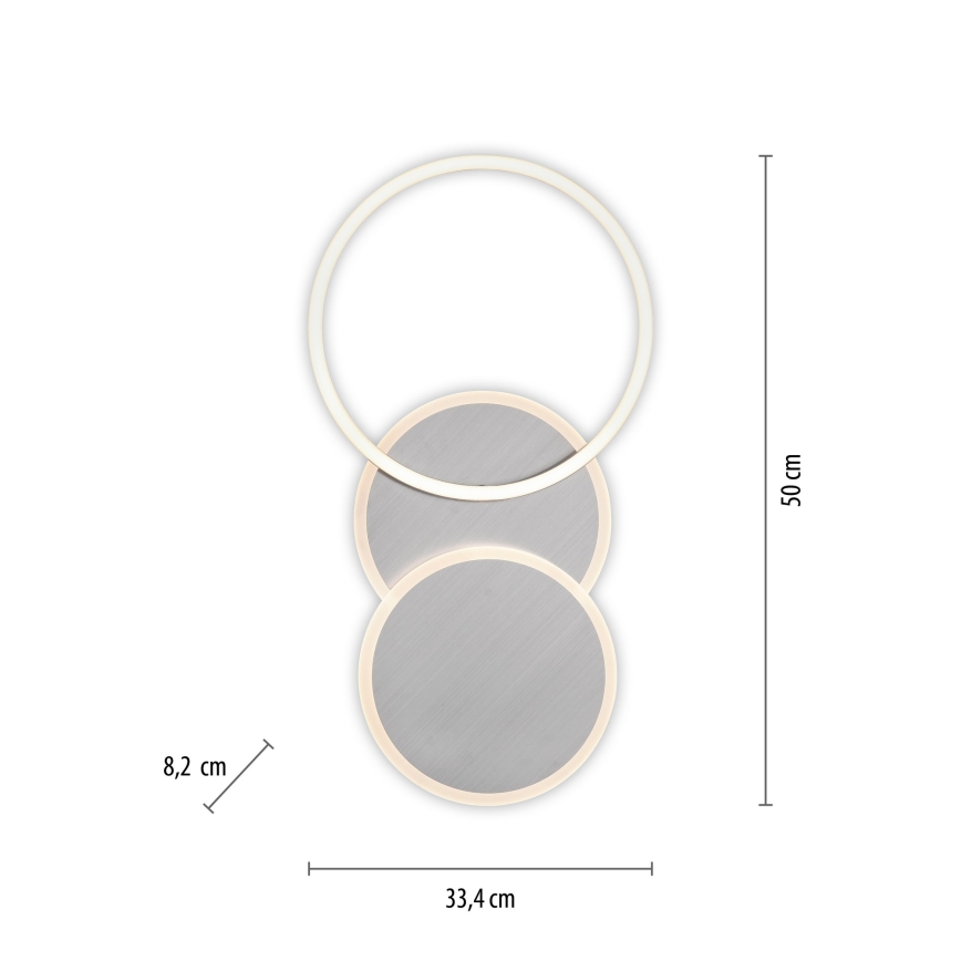Leuchten Direkt 14116-55 - LED Stropna svjetiljka SEVENT LED/25,5W/230V mat krom