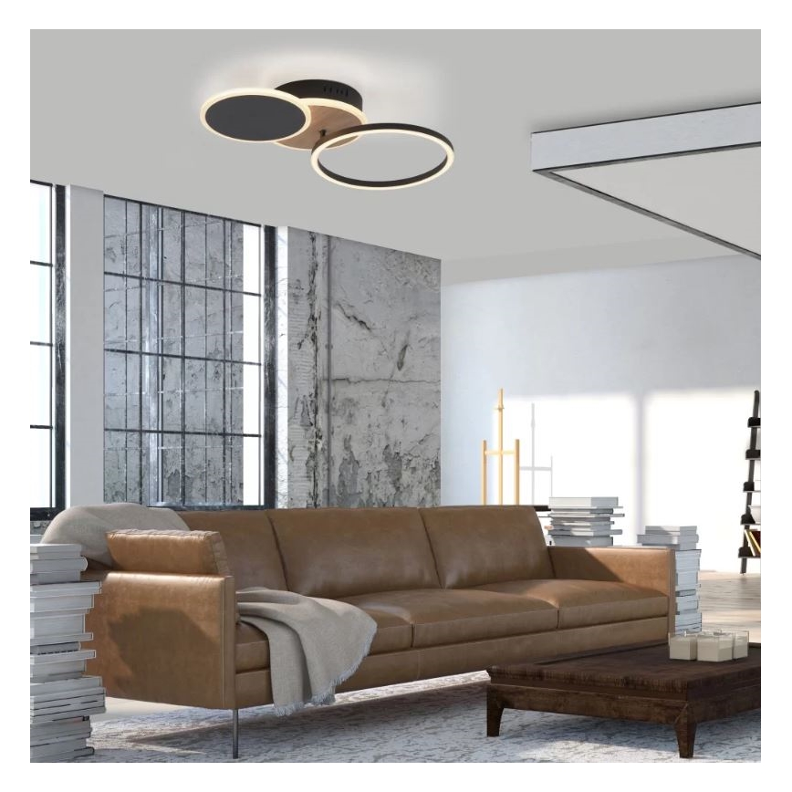 Leuchten Direkt 14116-78 - LED Stropna svjetiljka SEVENT LED/25,5W/230V crna/smeđa