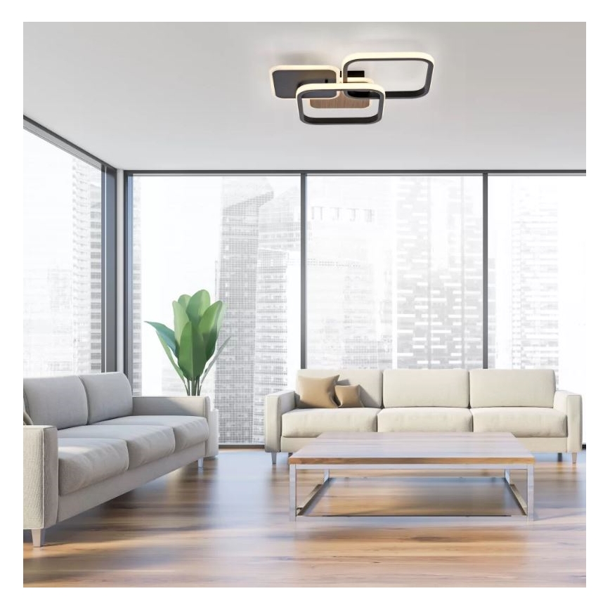 Leuchten Direkt 14117-78 - LED Stropna svjetiljka SEVENT LED/36W/230V crna/smeđa