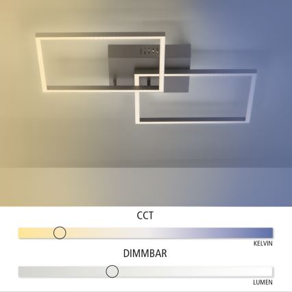 Leuchten Direkt 14141-18 - LED Prigušiva stropna svjetiljka IVEN 2xLED/13,5W/230V + daljinsko upravljanje