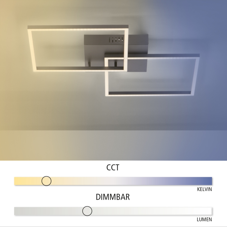 Leuchten Direkt 14141-18 - LED Prigušiva stropna svjetiljka IVEN 2xLED/13,5W/230V + daljinsko upravljanje