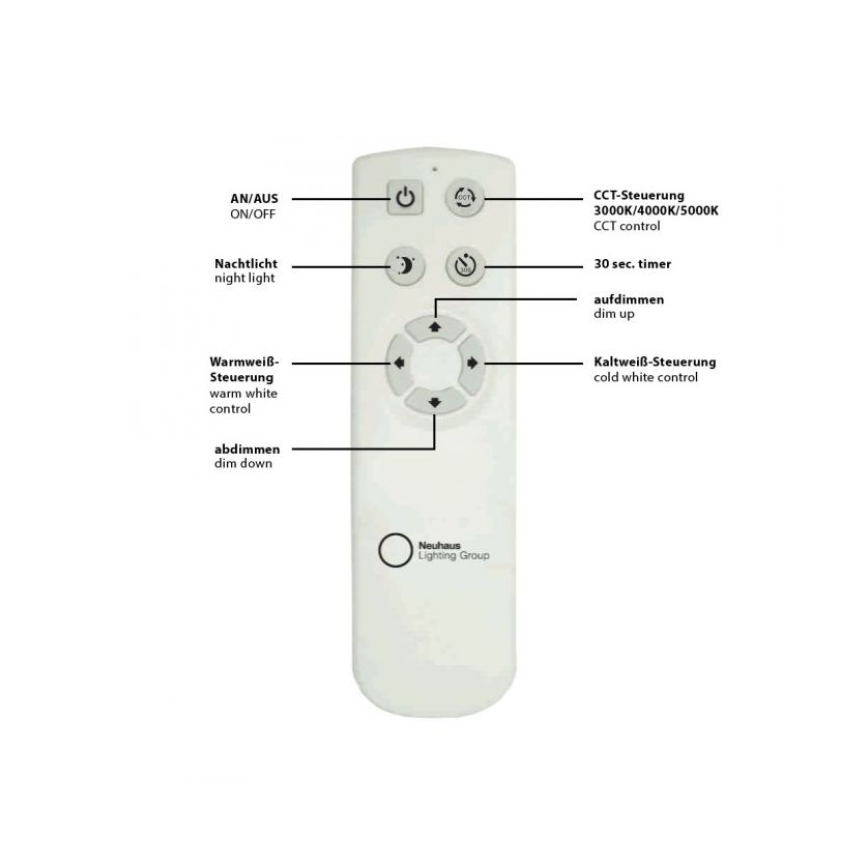 Leuchten Direkt 14227-16 - LED Prigušiva stropna svjetiljka JONAS LED/22W/230V 3000-5000K + daljinski upravljač
