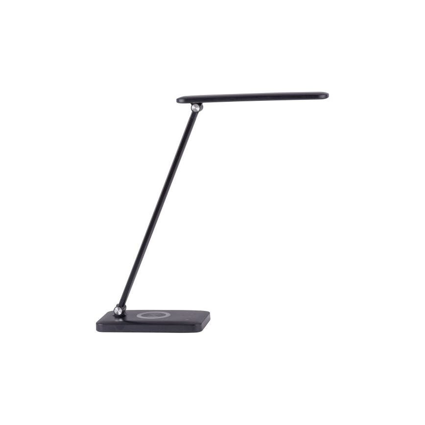 Leuchten Direkt 14415-16 - LED Prigušiva stolna lampa s upravljanjem na dodir i bežičnim punjenjem FLORENTINA LED/5W/230V 3000-5000K crna + USB