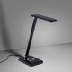 Leuchten Direkt 14415-16 - LED Prigušiva stolna lampa s upravljanjem na dodir i bežičnim punjenjem FLORENTINA LED/5W/230V 3000-5000K crna + USB