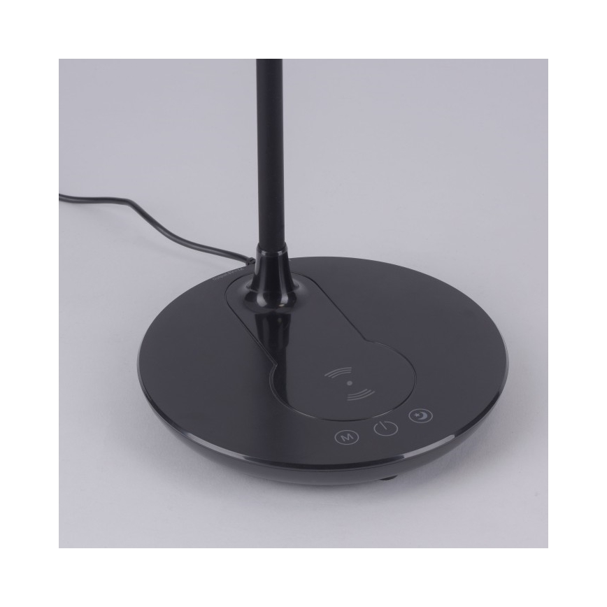 Leuchten Direkt 14416-18 - LED Prigušiva stolna lampa s upravljanjem na dodir i bežičnim punjenjem ASTRID LED/5W/230V 3000/4000/5500K + USB