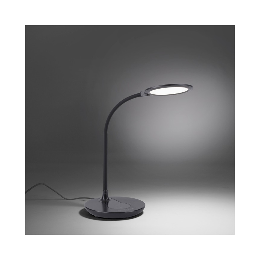Leuchten Direkt 14416-18 - LED Prigušiva stolna lampa s upravljanjem na dodir i bežičnim punjenjem ASTRID LED/5W/230V 3000/4000/5500K + USB