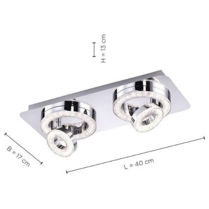 Leuchten Direkt 14521-17 - LED Stropna svjetiljka TIM 2xLED/2,8W/230V + 2xLED/3,1W