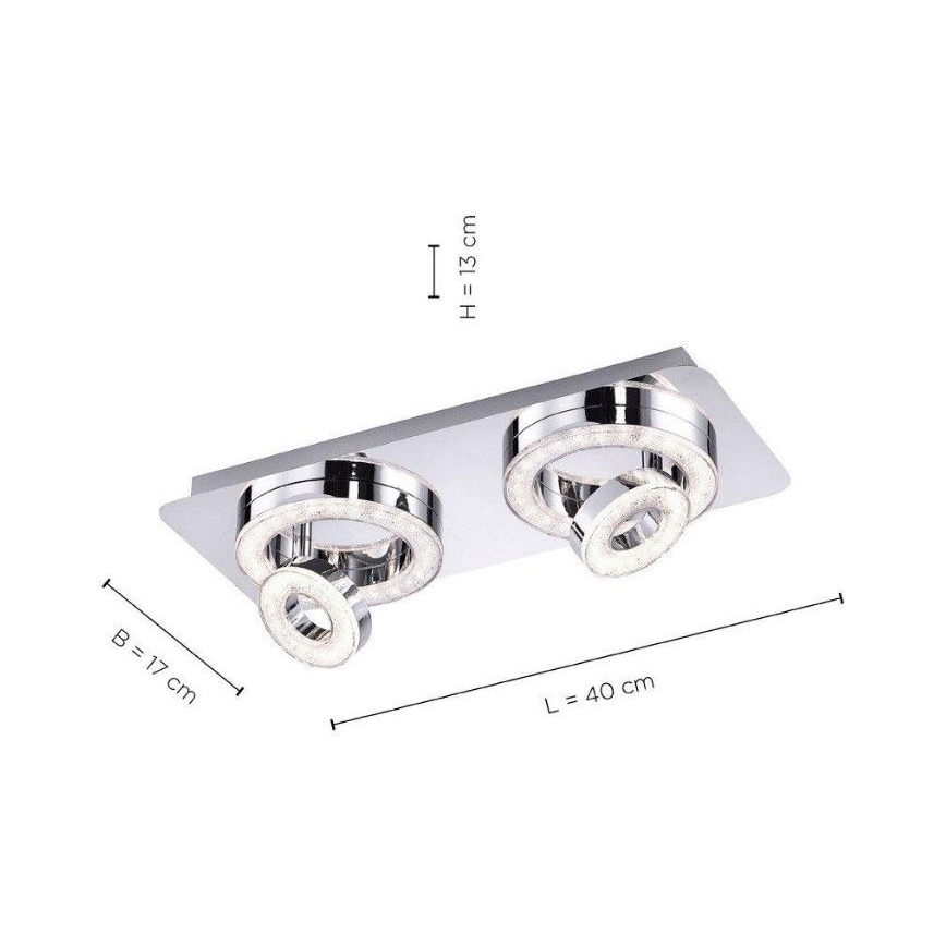 Leuchten Direkt 14521-17 - LED Stropna svjetiljka TIM 2xLED/2,8W/230V + 2xLED/3,1W