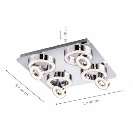 Leuchten Direkt 14522-17 - LED Reflektorska svjetiljka TIM 4xLED/2,8W/230V + 4xLED/3,1W