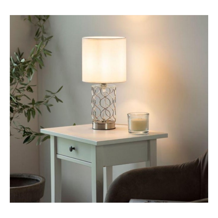 Leuchten Direkt 14615-55 - Stolna lampa DEVA 1xE14/40W/230V mat krom