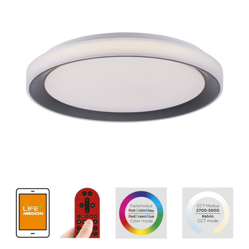 Leuchten Direkt 14659-18 - LED RGB Prigušiva stropna svjetiljka LOLA LED/24W/230V Tuya + daljinsko upravljanje