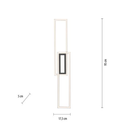 Leuchten Direkt 14696-18 - LED Prigušivi nadgradni luster ASMIN LED/45W/230V crna