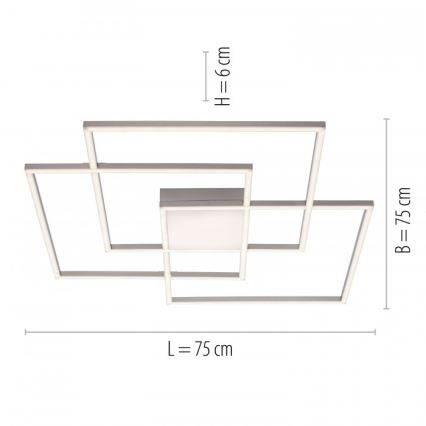 Leuchten Direkt 14713-55 - LED Prigušivi ugradbeni luster ASMIN LED/45W/230V 3000-5000K + daljinski upravljač