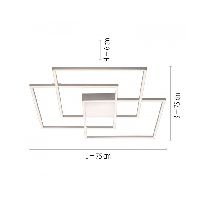 Leuchten Direkt 14713-55 - LED Prigušivi ugradbeni luster ASMIN LED/45W/230V 3000-5000K + daljinski upravljač